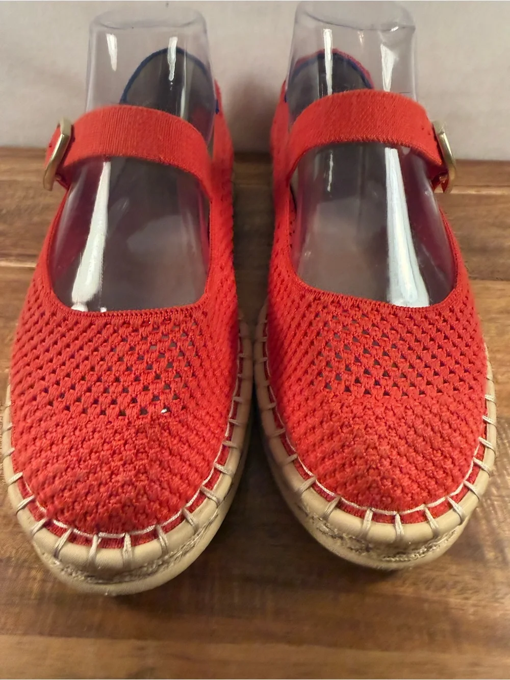 Rothy's Mary Jane Flat with Espadrille Style Sole Red Size 8.5